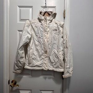 The North face white SP rain jacket hoodie